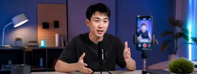 短视频创作者在桌前用 IndexTTS2.5 为口播视频生成同款音色配音